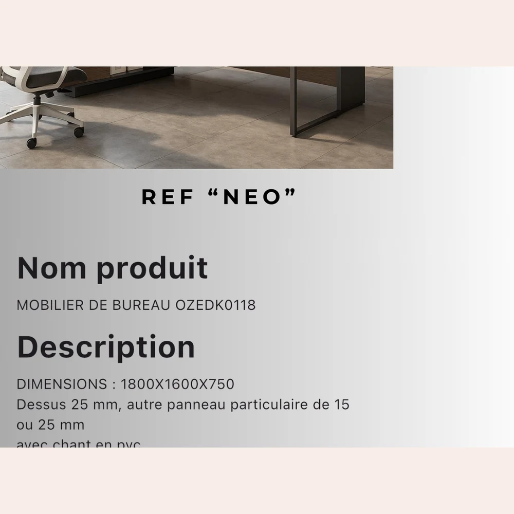 MOBILIER DE BUREAU RÉF "NEO"